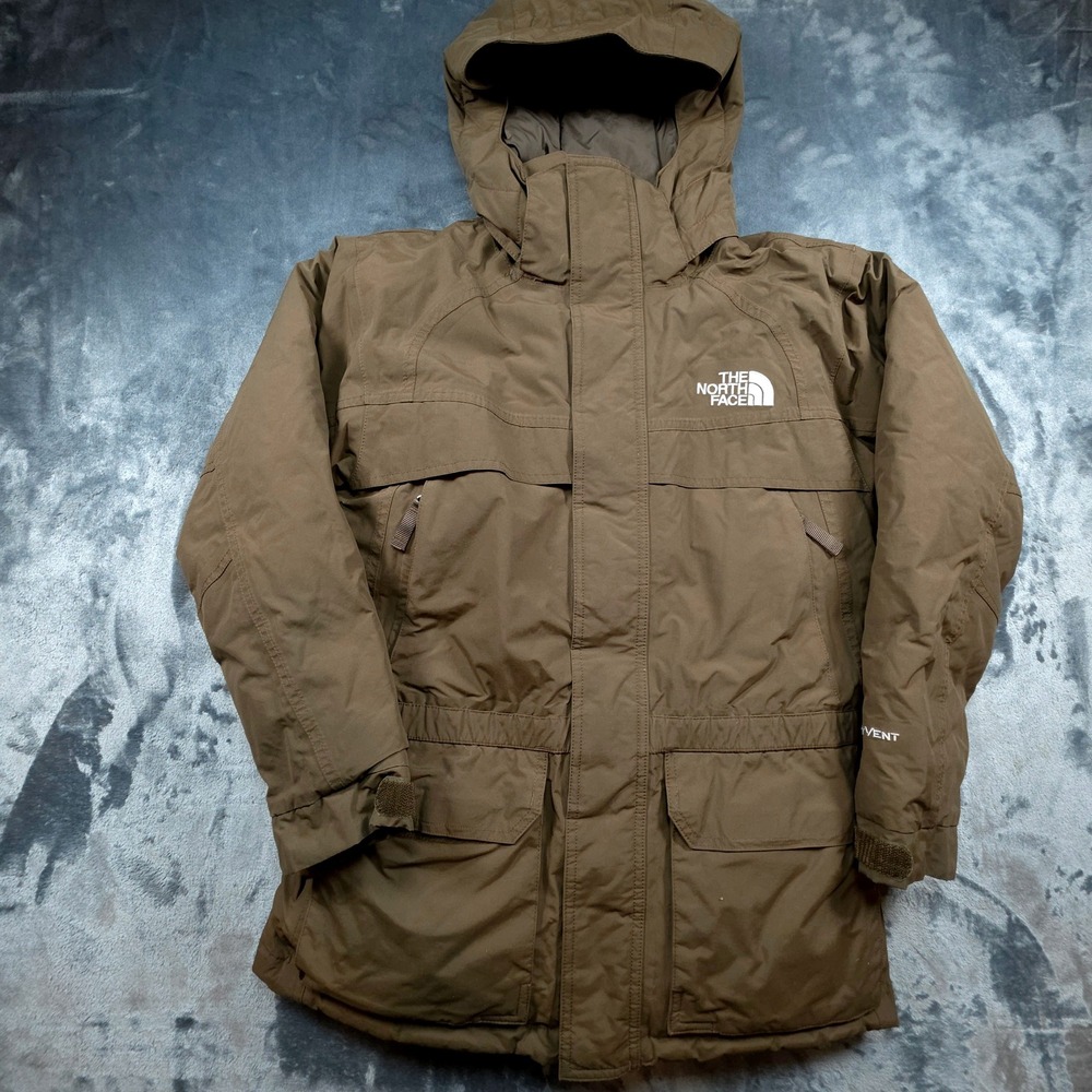 The North Face Boys M Brown HyVent Down Insulated Parka Jacket Hooded DC49